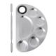 Placa e Espátula De Inox Para Maquiagem Profissional pequena